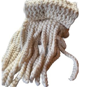 Ceretelli Firenze Womens Ivory Cream Extra Long Chunky‎ Scarf